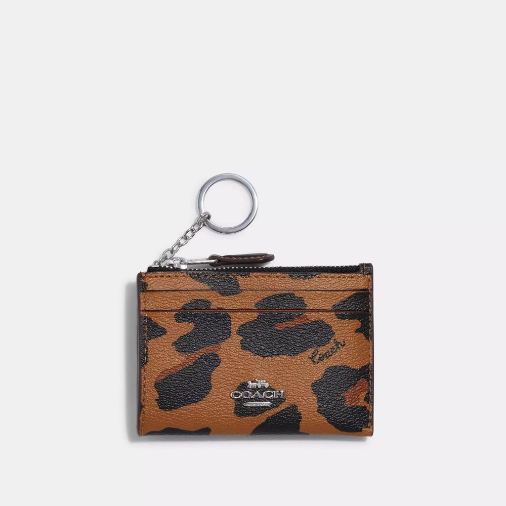 Mini Skinny Id Case With Leopard Print